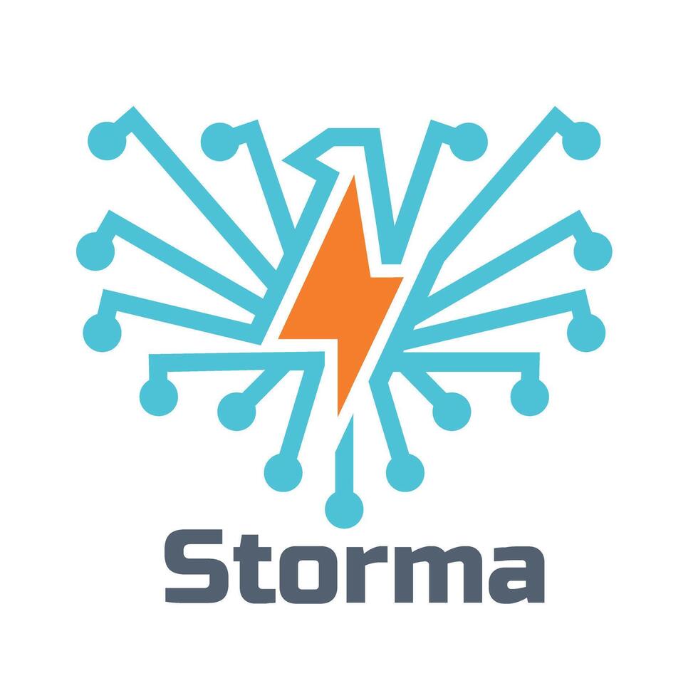 tormenta voltio resumen logo mascota vector