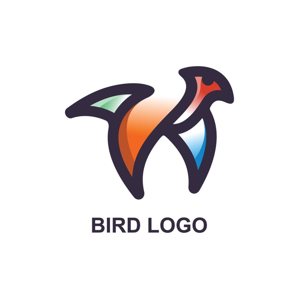 Bird abstract Character logo vector