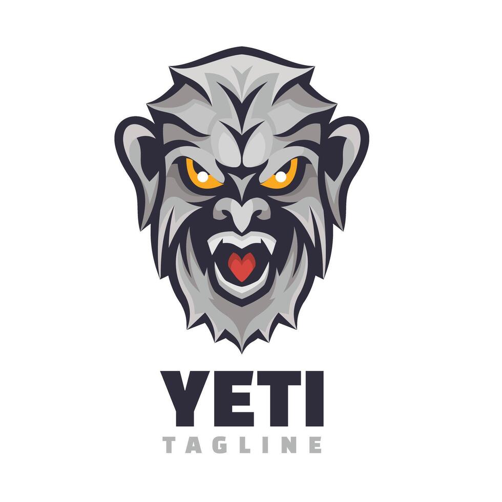 yeti cabeza personaje deporte logo vector