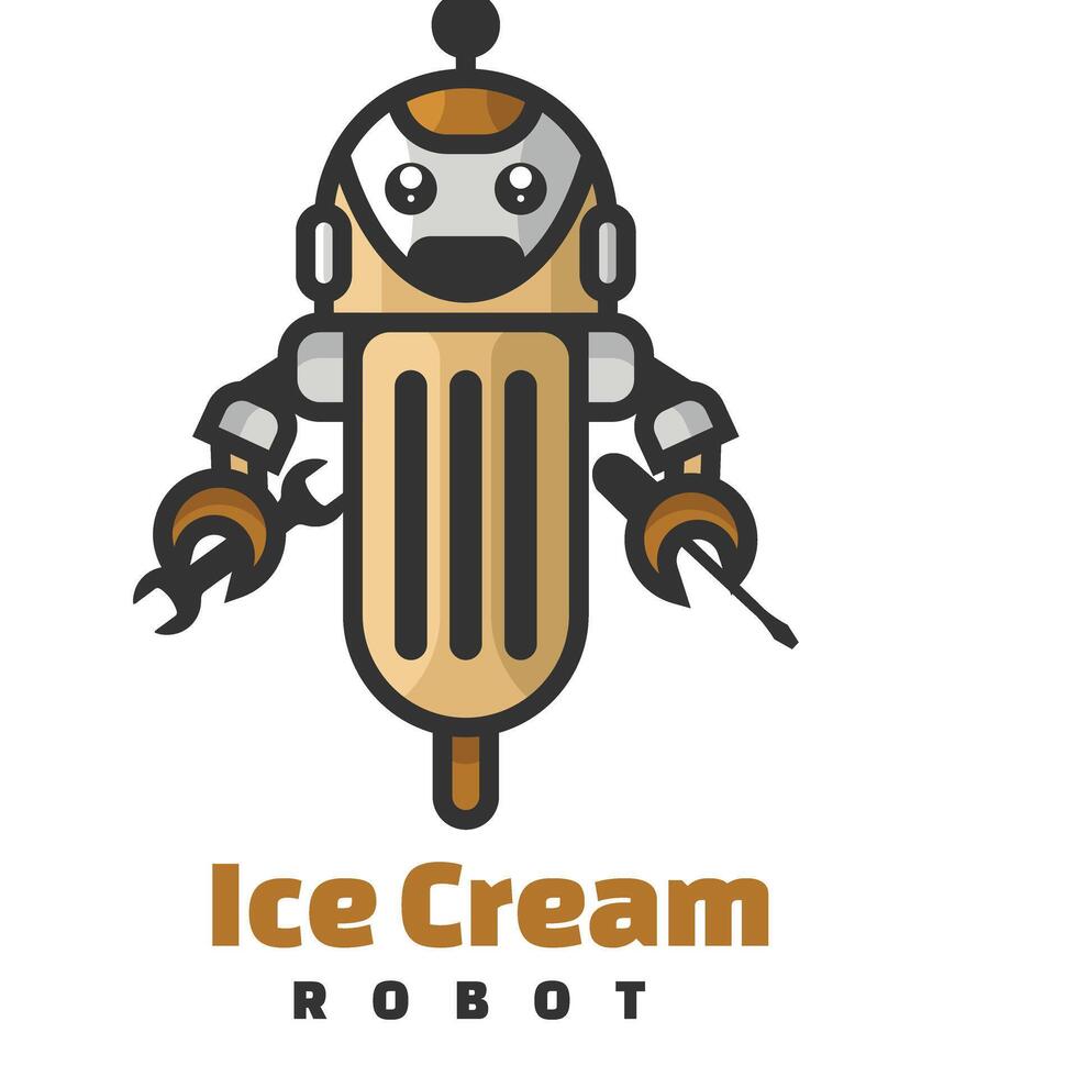 robot character logo mascot vector