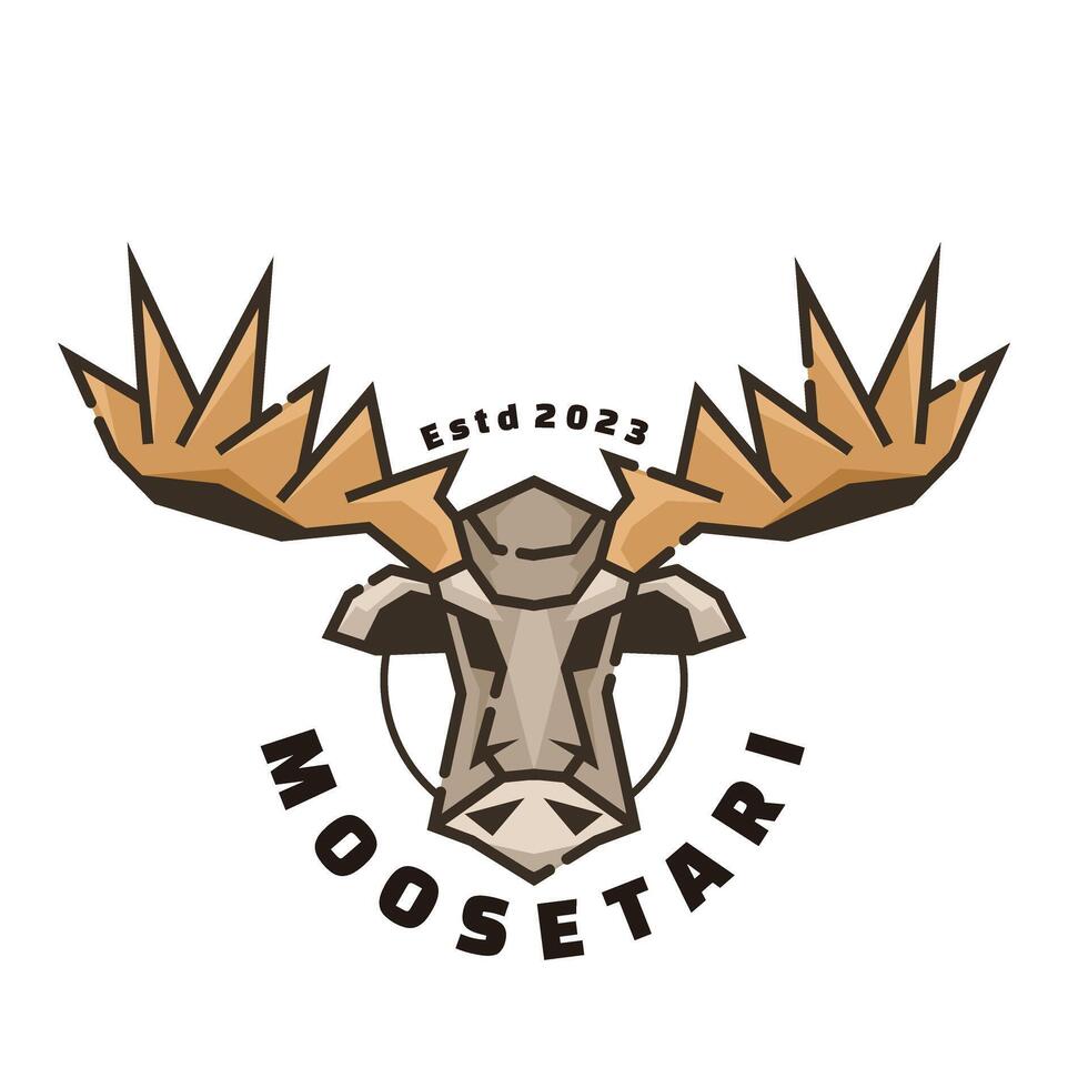 moose head character logo mascot vector