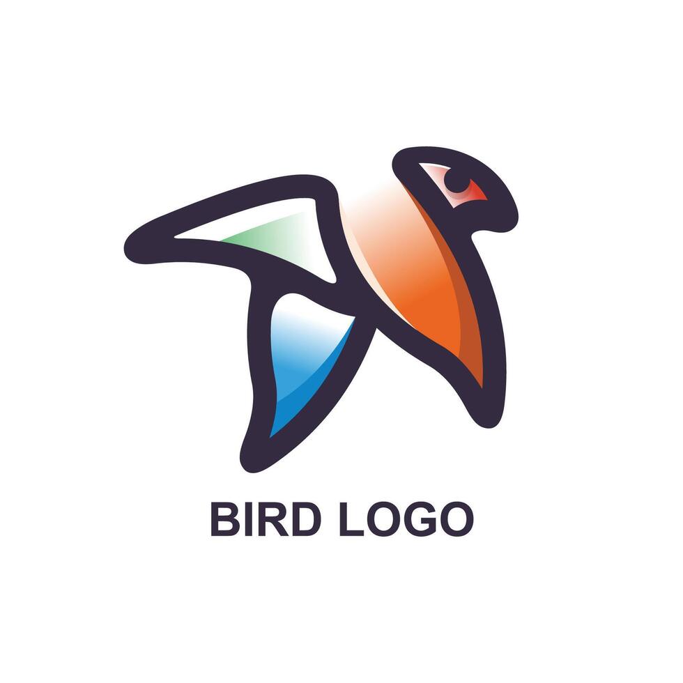 Bird abstract Character logo vector