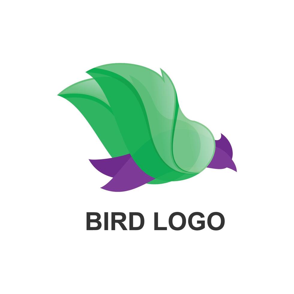 pájaro resumen personaje logo vector