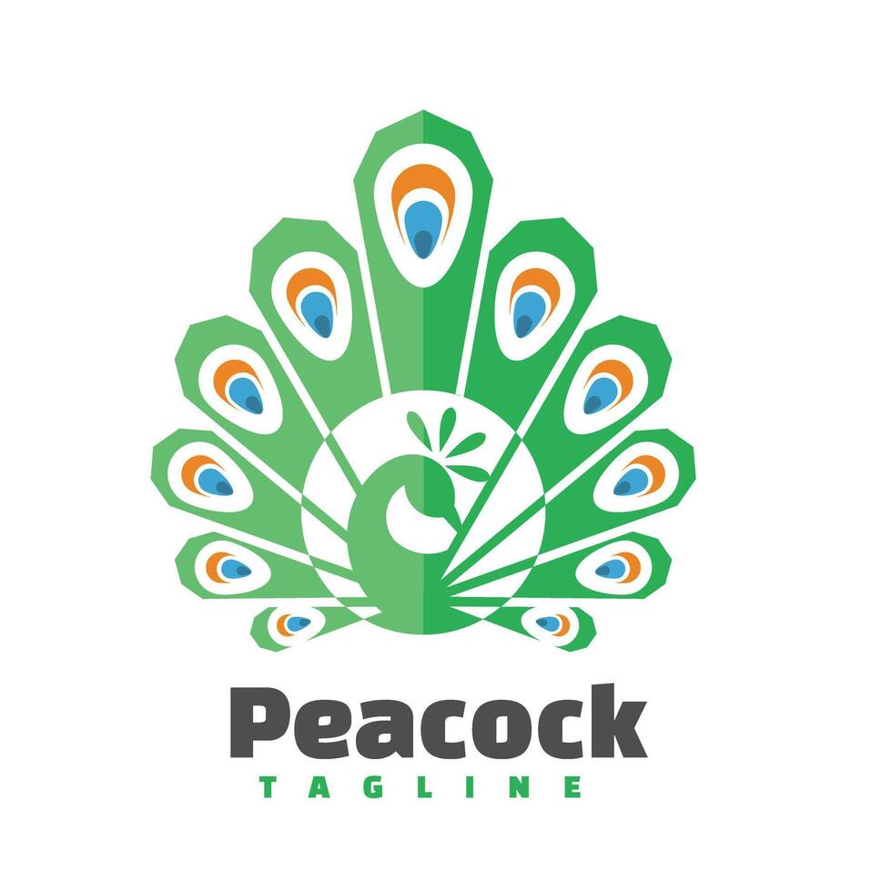 pavo real personaje logo mascota vector