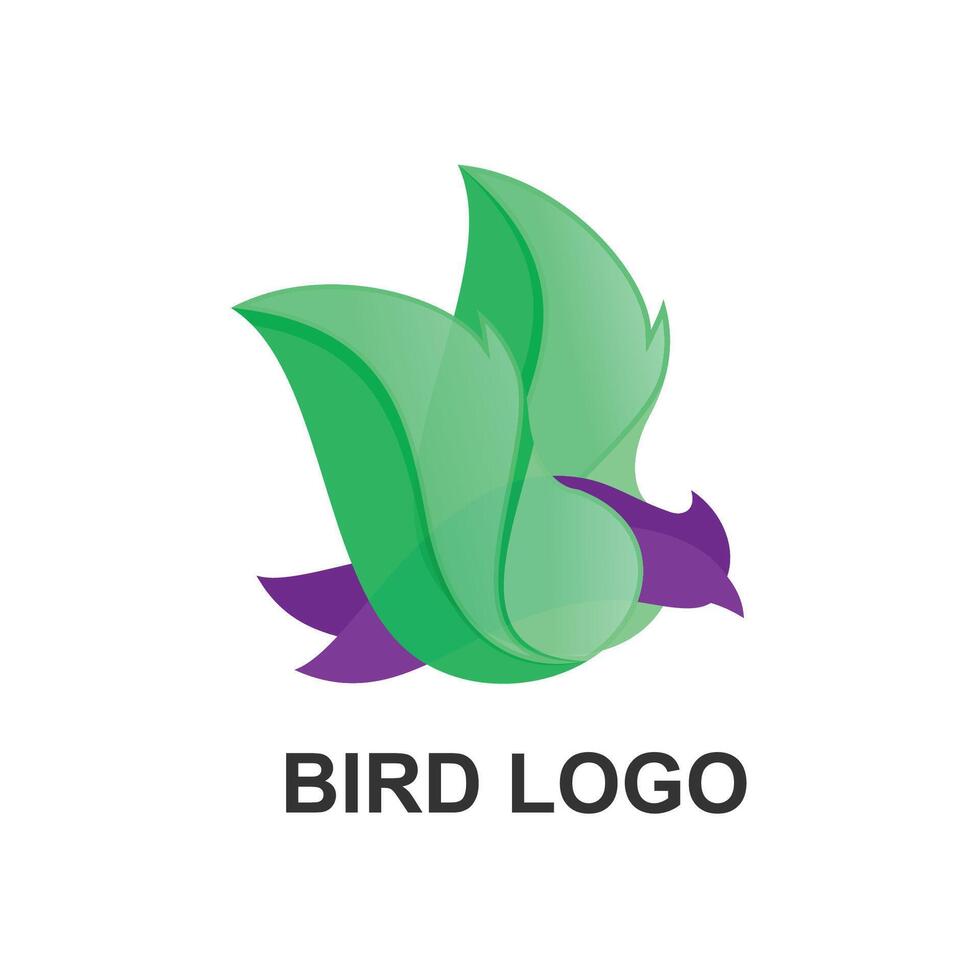 Bird abstract Character logo vector