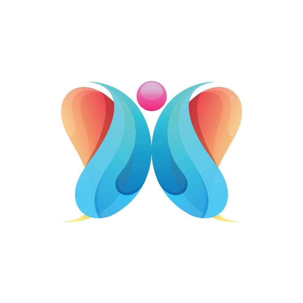 butterfly mascot logo vector