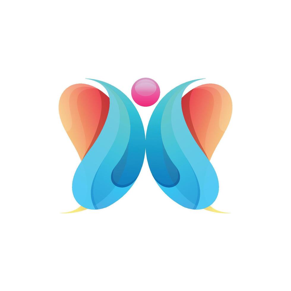 logotipo de la mascota de la mariposa vector