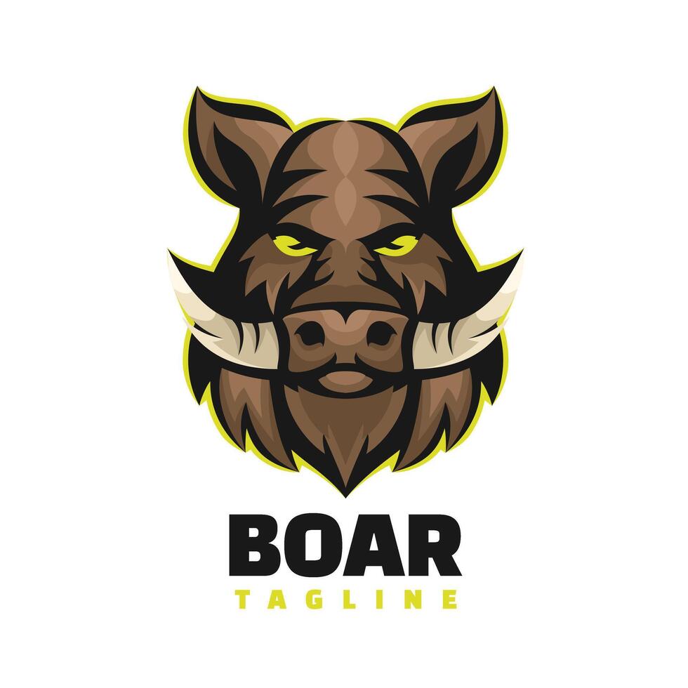 Boar head character mascot logo vector