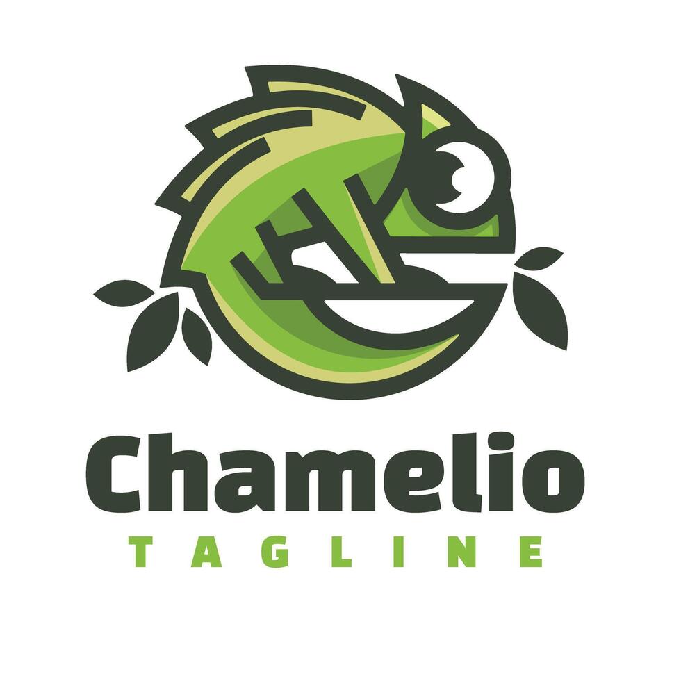 chameleon character logo vector