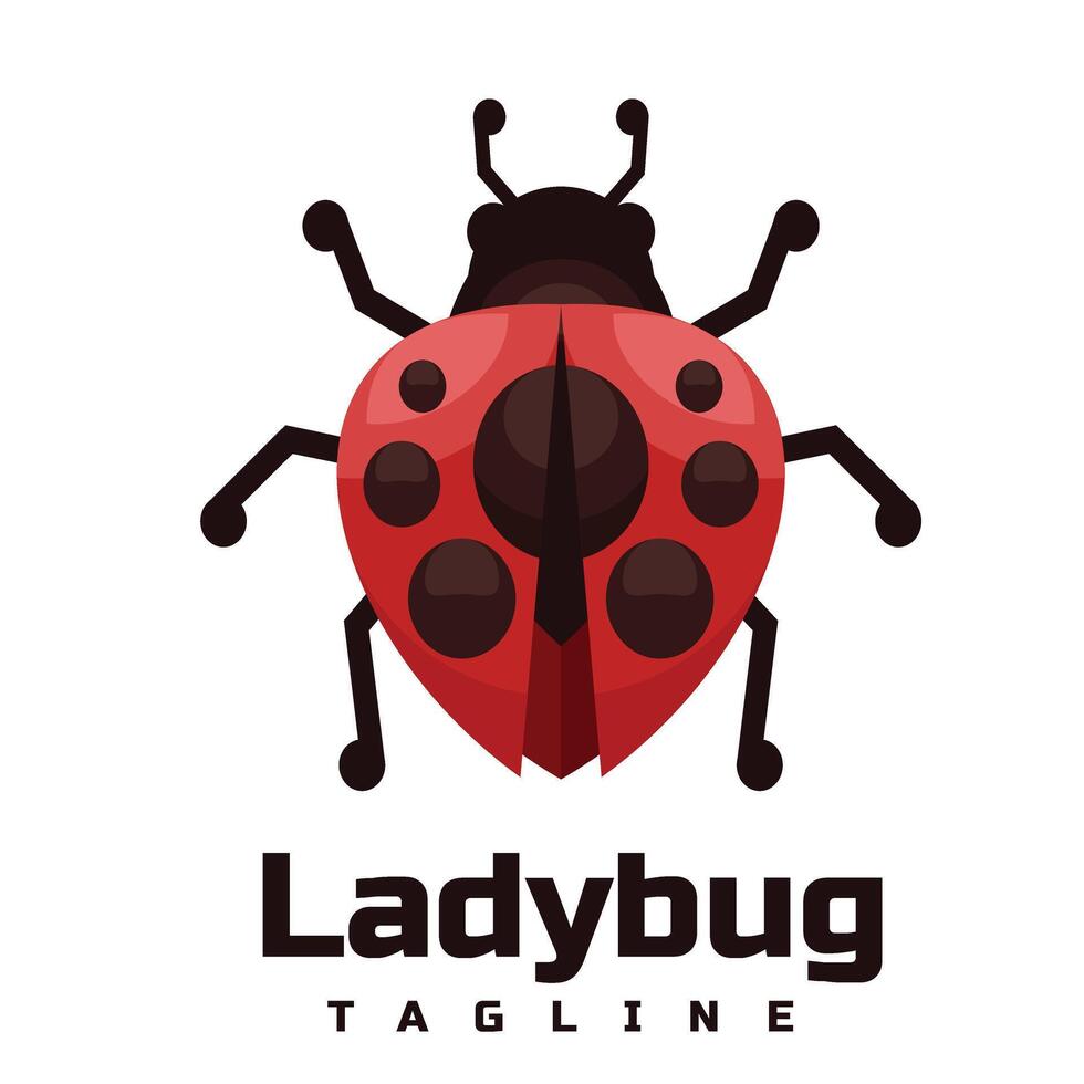 ladybug character logo mascot vector