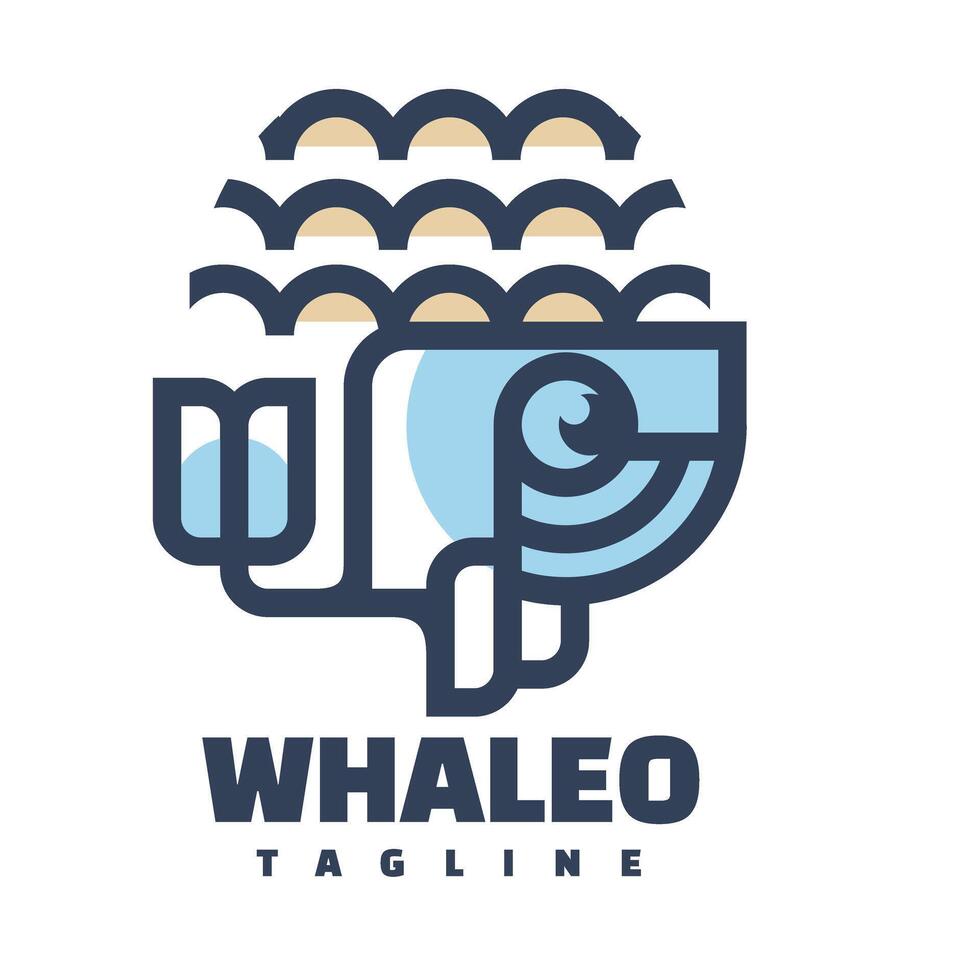 whale mascot logo vector