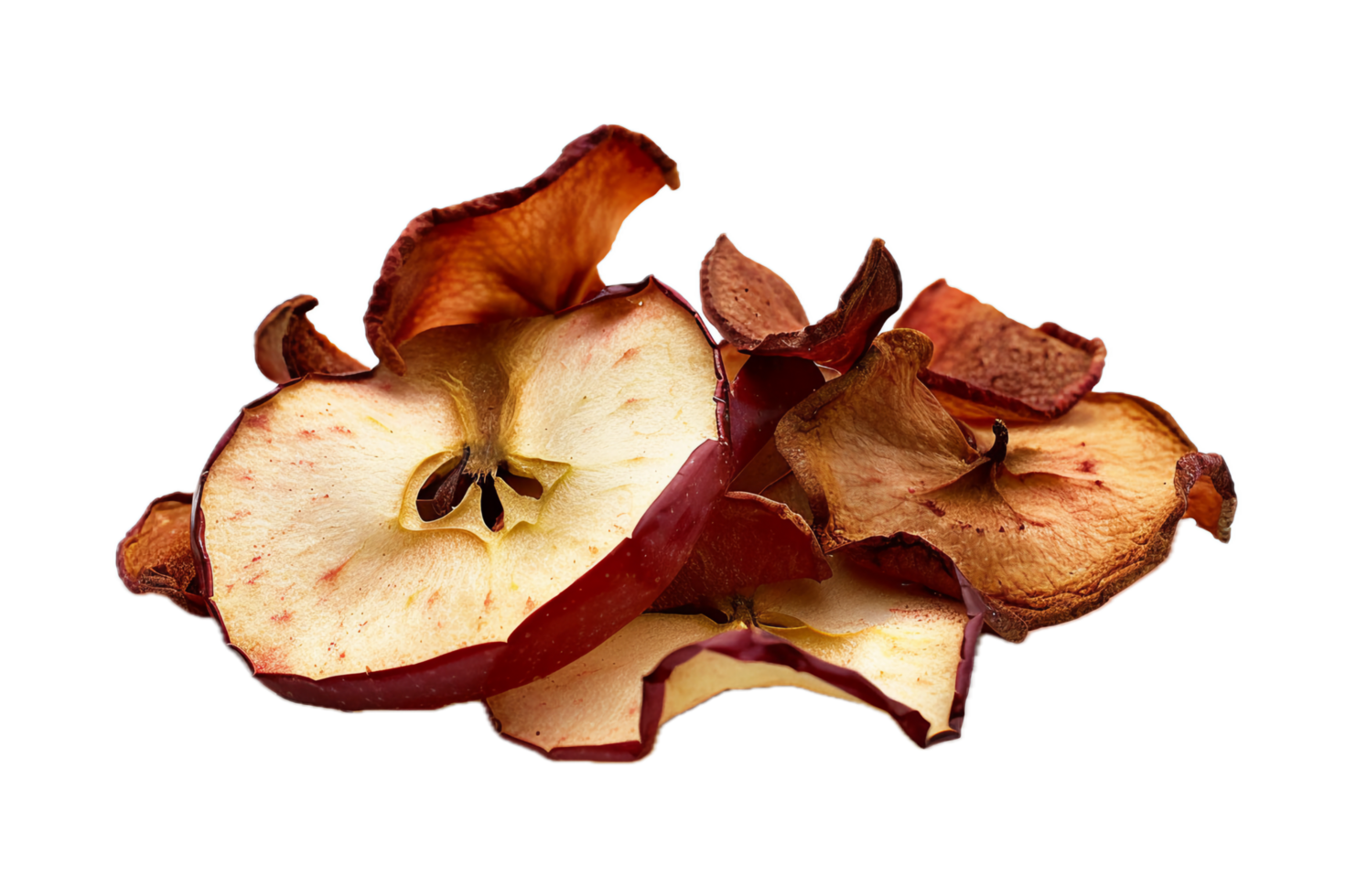 AI generated Sliced Red Apple with Dried Apple Chips png