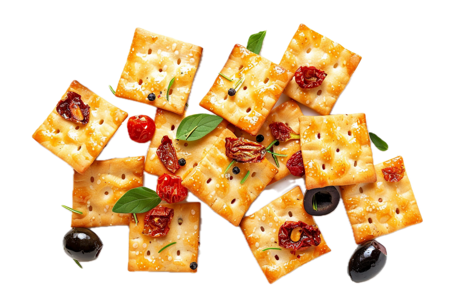 AI generated Stack of Golden Brown Crackers png