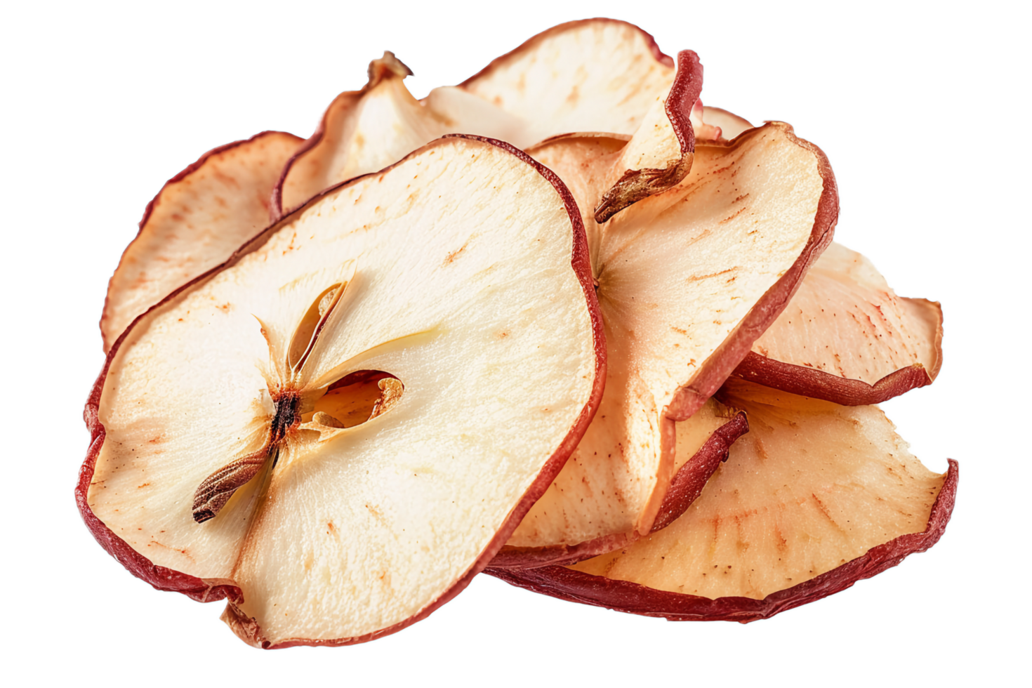 AI generated Sliced Red Apple with Dried Apple Chips png