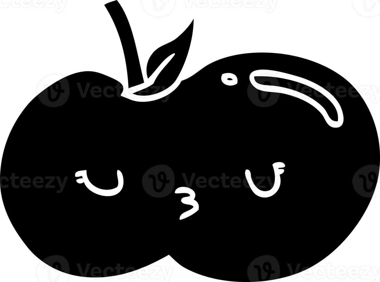 cartoon cute apple solid black icon 41045142 PNG