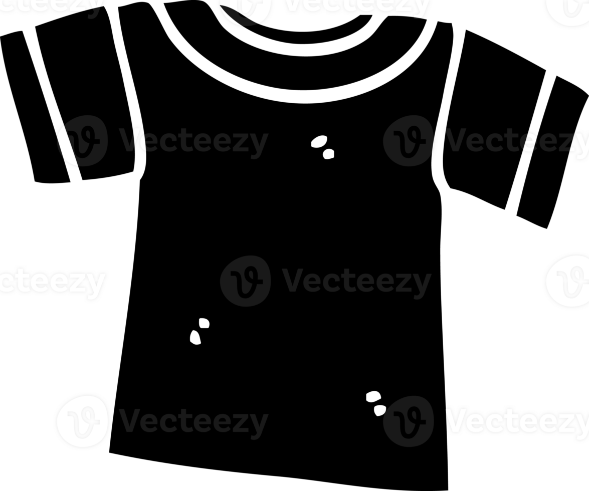 linje teckning tecknad serie tee skjorta fast svart ikon png