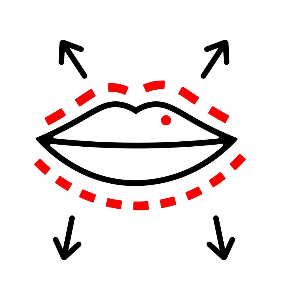 labio aumento icono vector ilustración símbolo