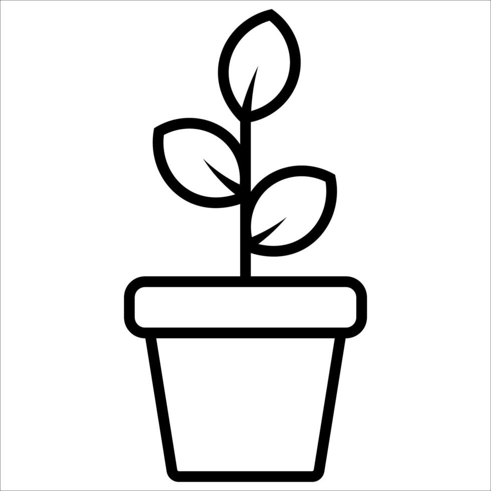 plant in flowerpot icon vector illustration symbol