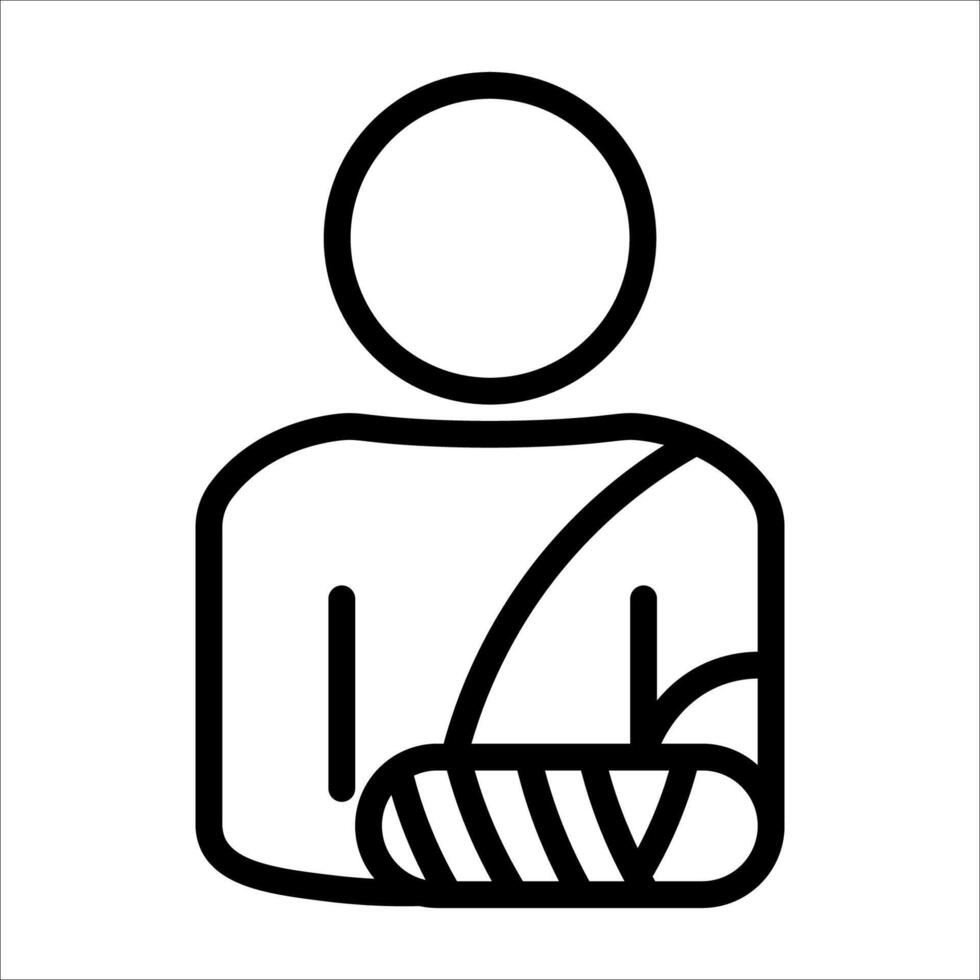 arm in plaster, fracture icon vector illustration symbol