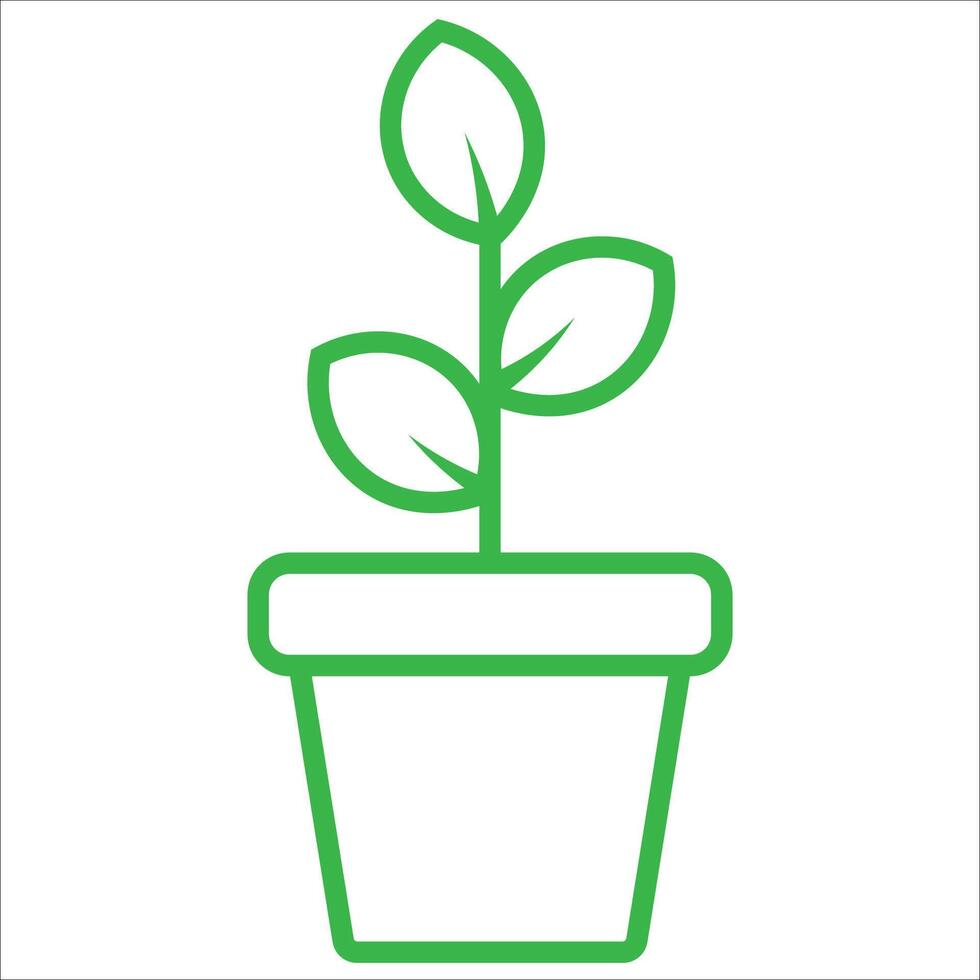 plant in flowerpot icon vector illustration symbol