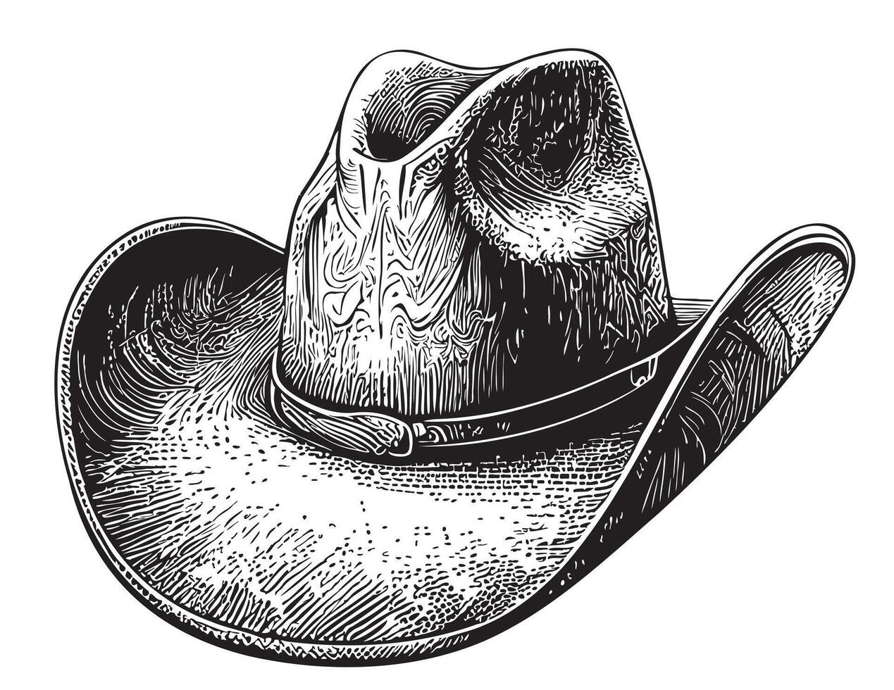 sombrero Clásico bosquejo mano dibujado grabado estilo vector ilustración