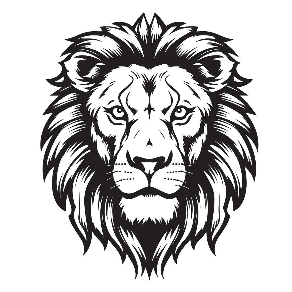 Lion head label vector