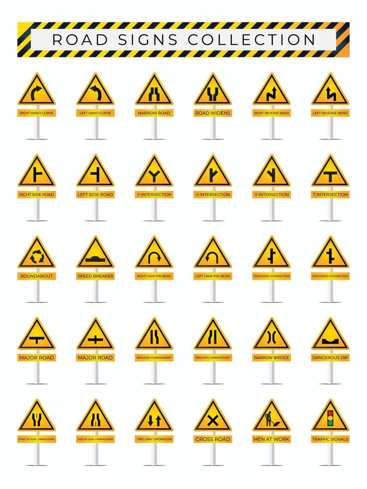 road or traffic signs collection vector