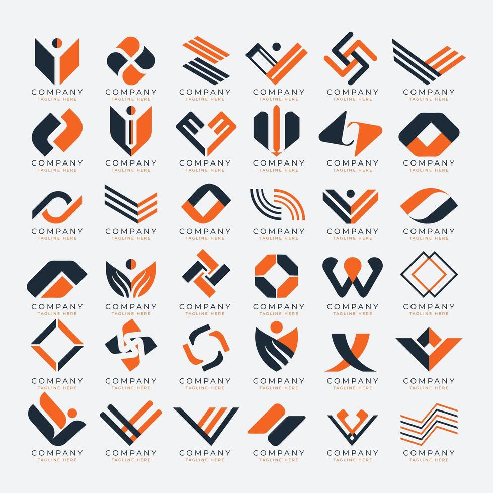 company logo set design ideas vector