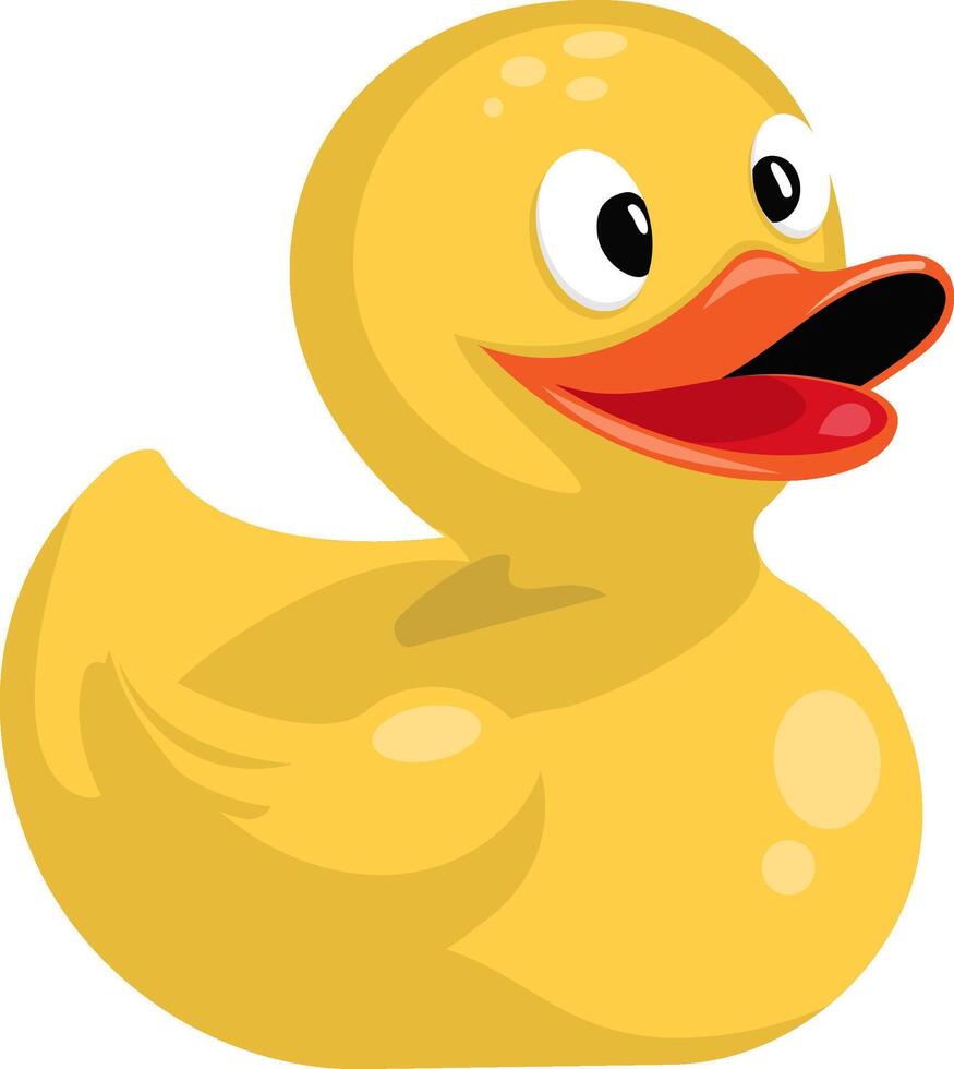 Rubber duck ducky bath toy flat vector color icon for apps and websites