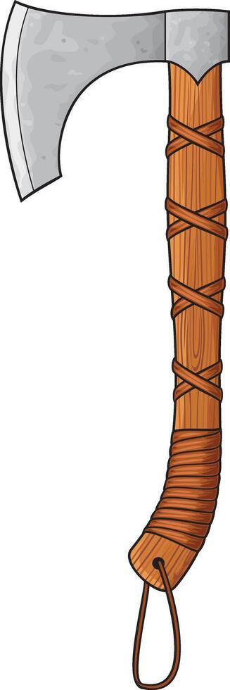 Viking Axe Color. Vector Illustration.