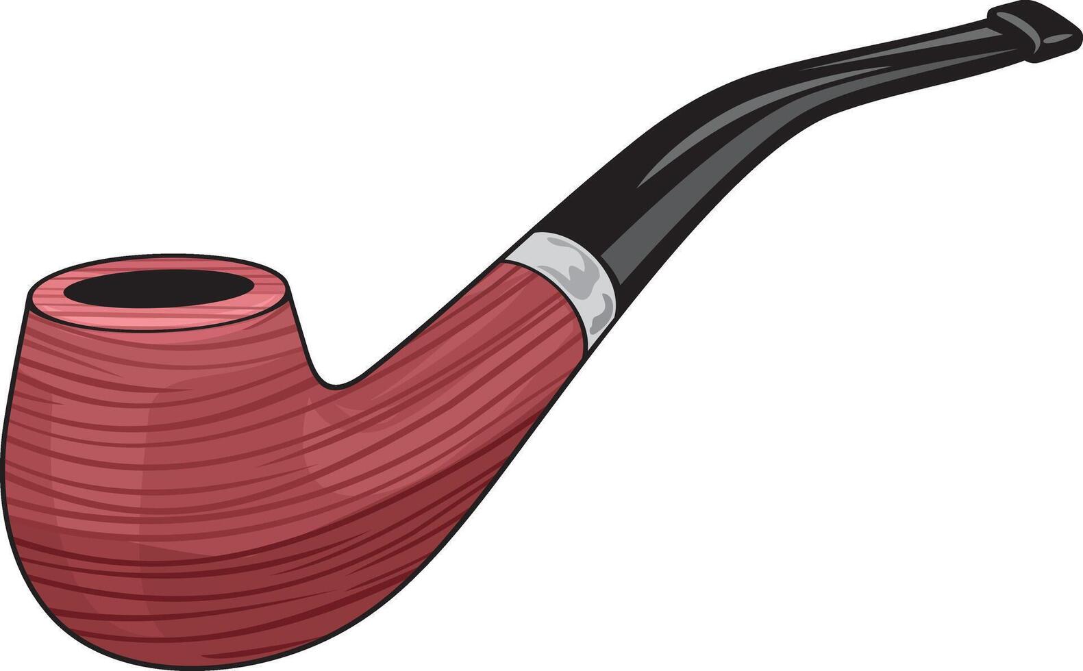 Cigar Smoke Pipe Color. Vector Illustration.