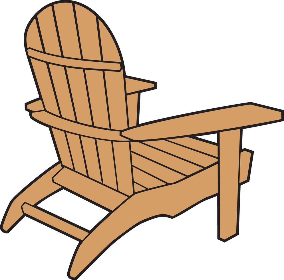 Adirondack Chair Color Vector Illustration