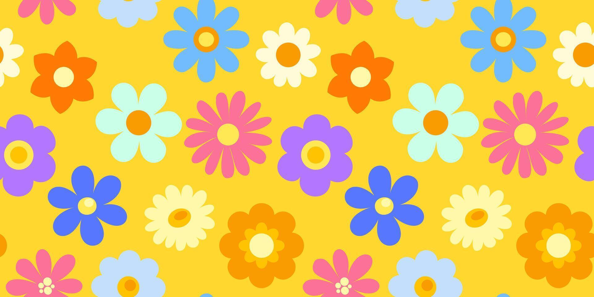 Seamless pattern with flowers vector