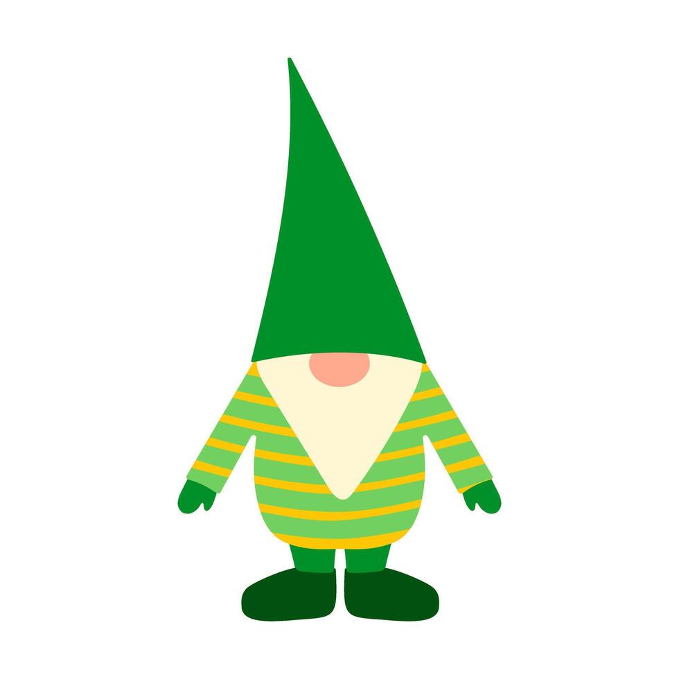 Green gnome with shamrocks for St. Patrick's Day vector