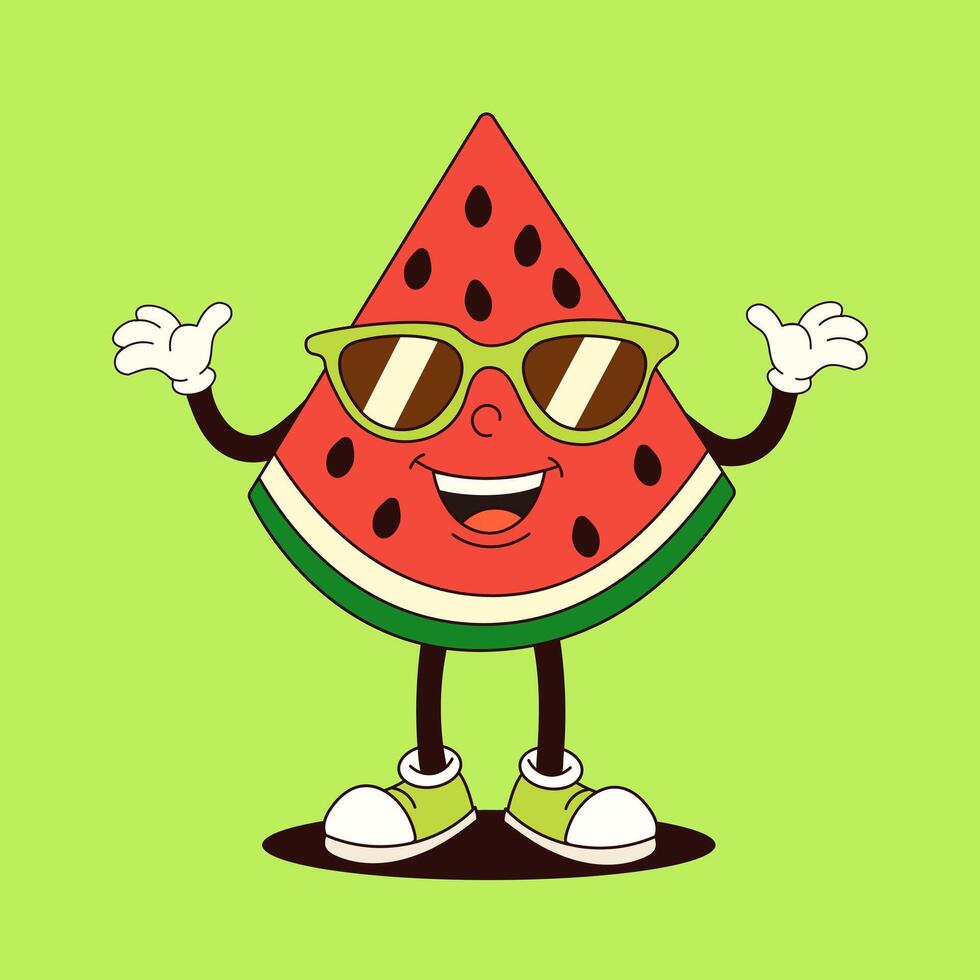 Groovy watermelon with glasses vector