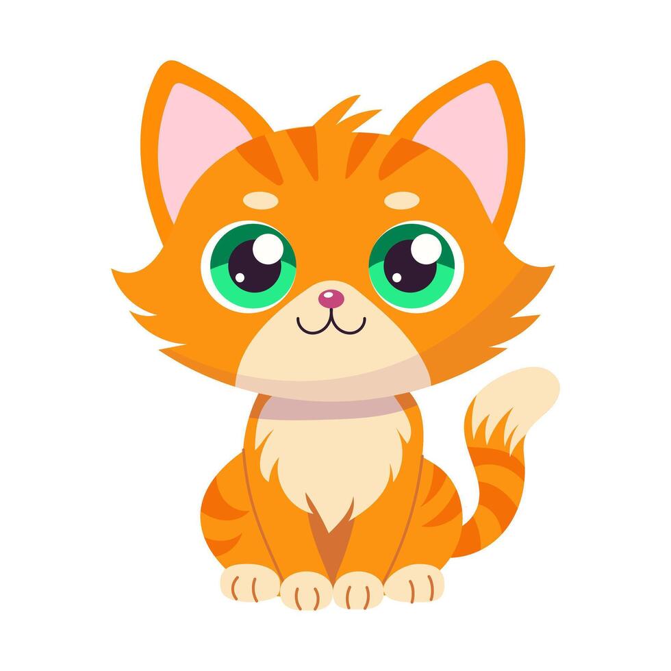 vector dibujos animados ilustración con rojo gatito