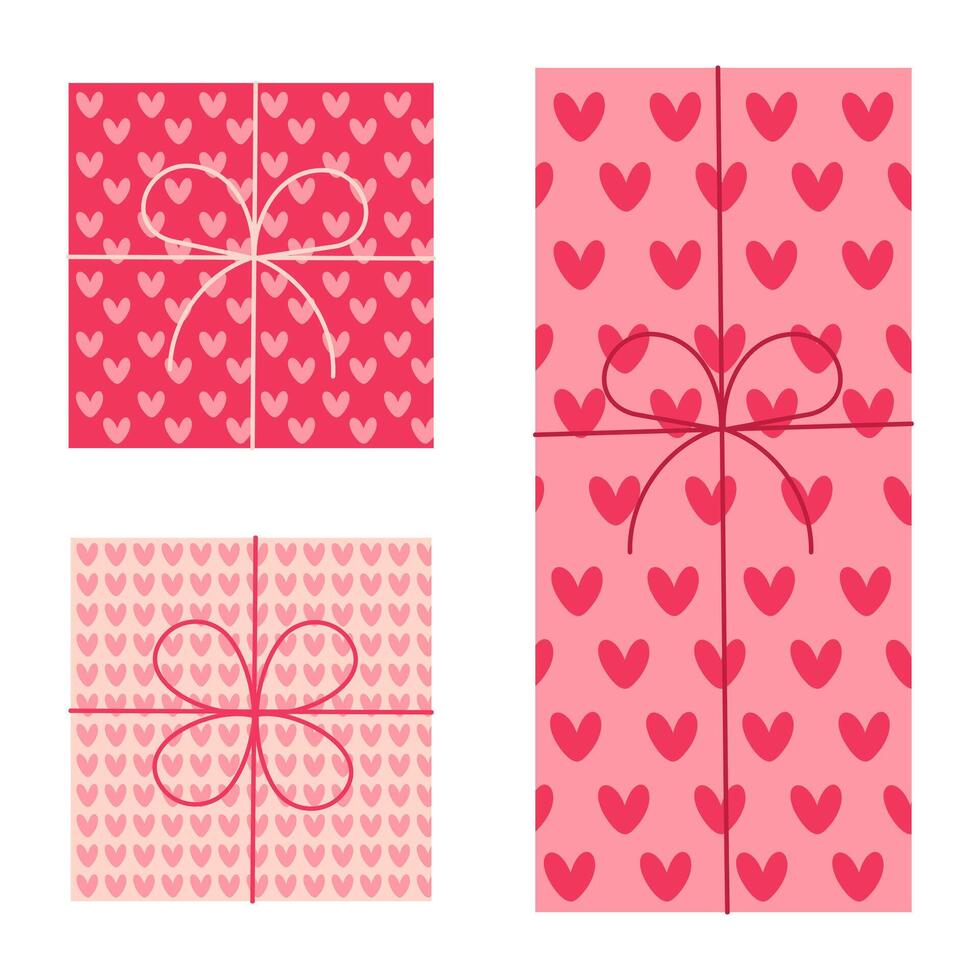 Vector illustration with gift boxes for Valentines Day