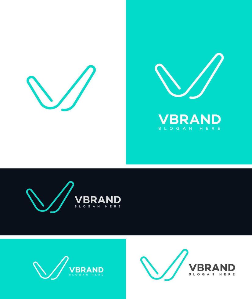 v letra logo icono marca identidad firmar símbolo modelo vector