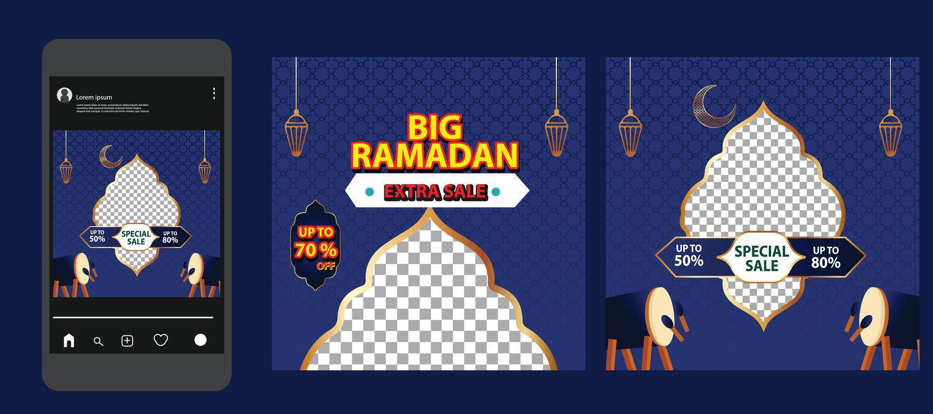 Ramadan Kareem Background, greeting banner Ramadan Islamic ornament background design template vector