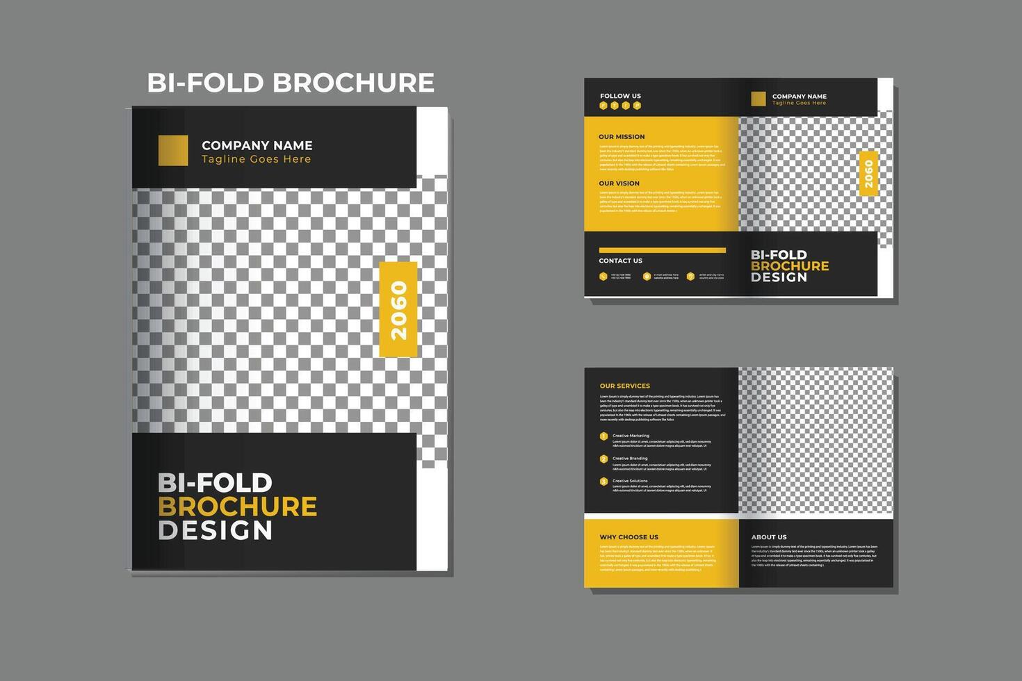Corporate Bifold Brochure Design Template vector