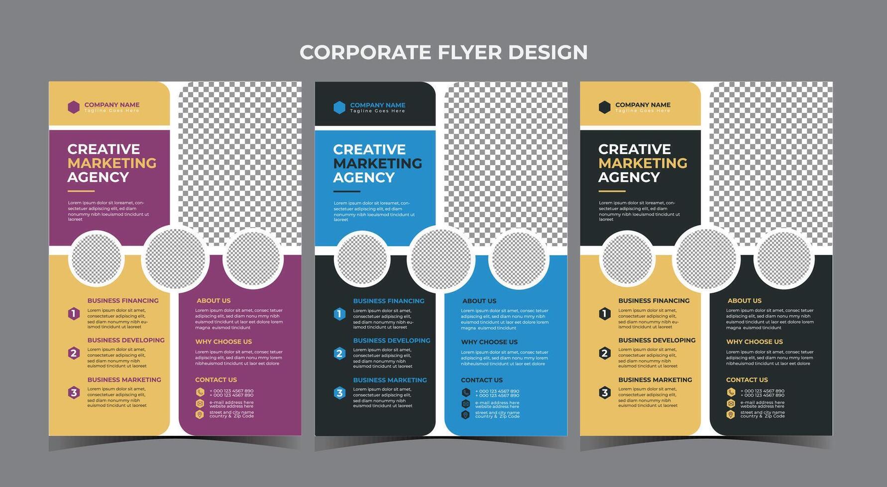 plantilla de diseño de volante de negocios corporativos vector