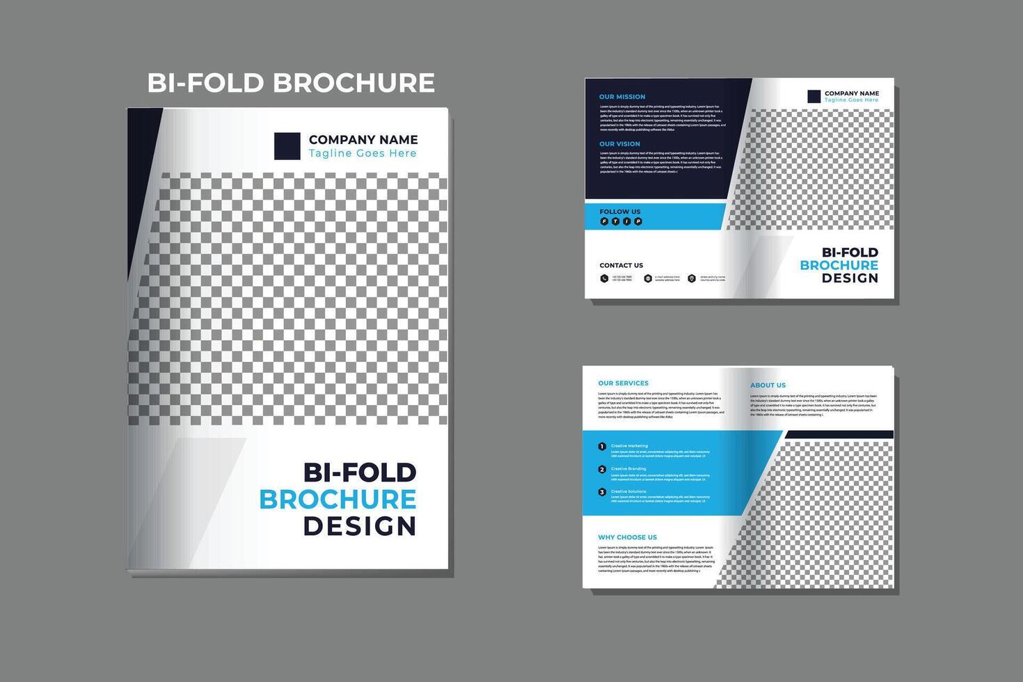 Corporate Bifold Brochure Design Template vector