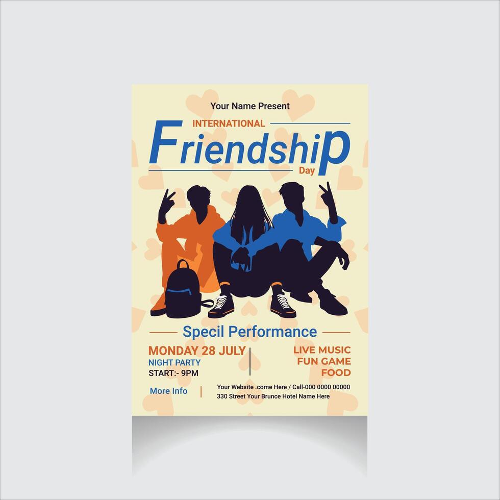 friends day flyer vector