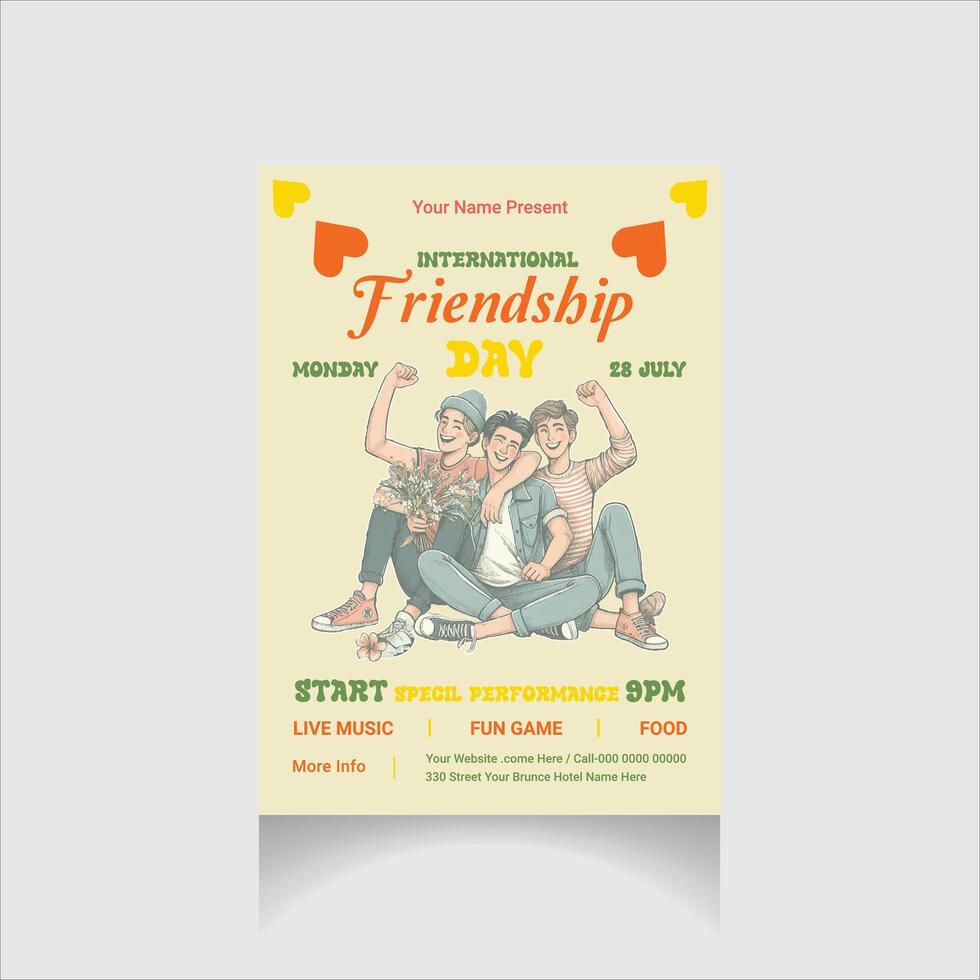 friends day flyer vector