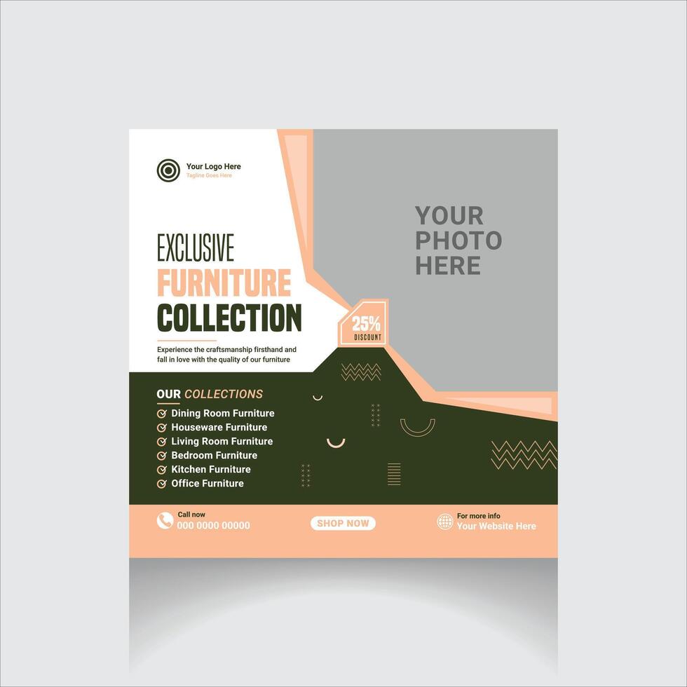 Furniture Social Media post vector