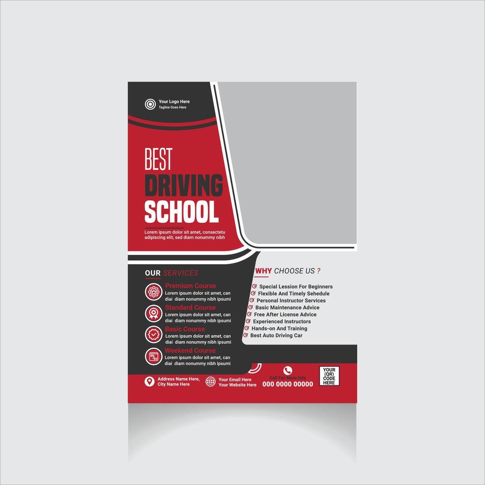 driving school flyer vector