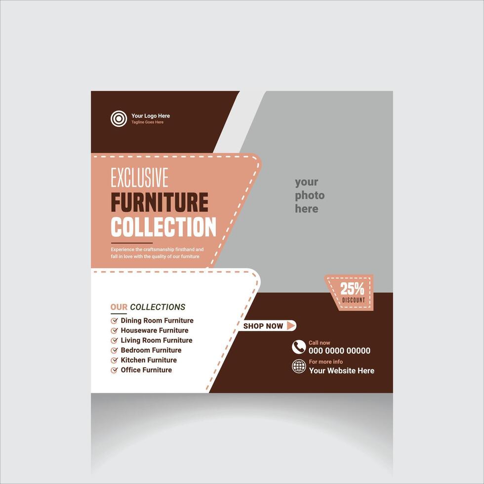 Furniture Social Media post vector