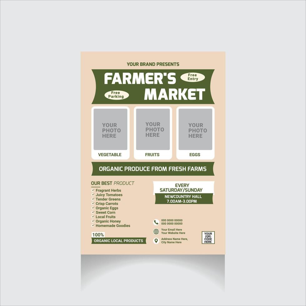 farmers market flyer vector