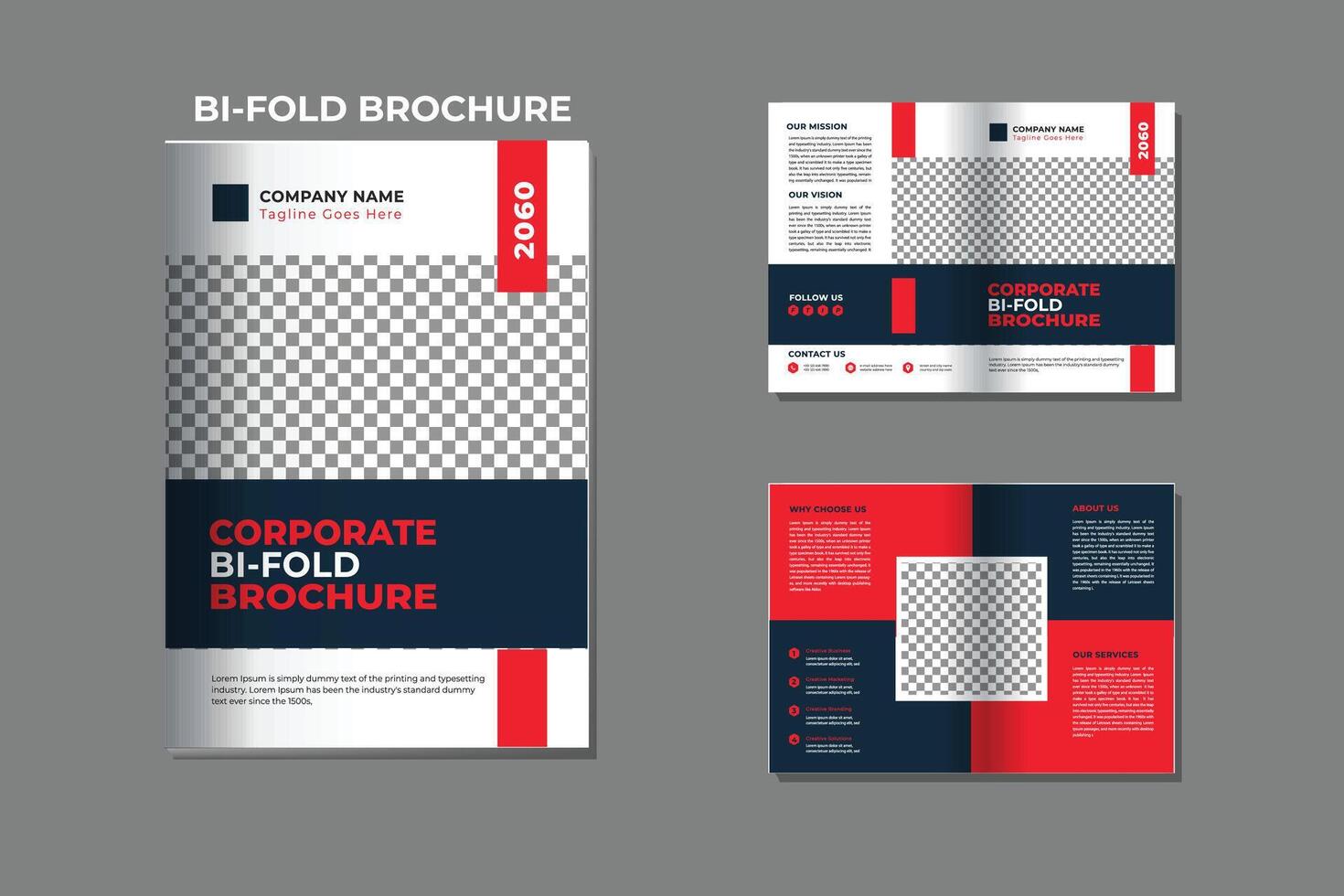 Corporate Bifold Brochure Design Template vector