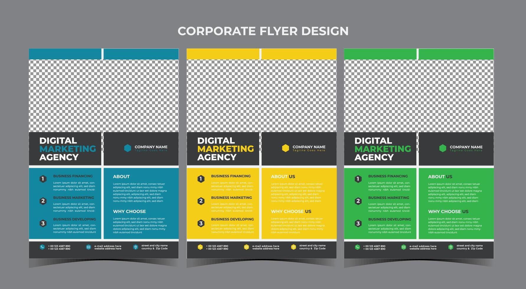 plantilla de diseño de volante de negocios corporativos vector